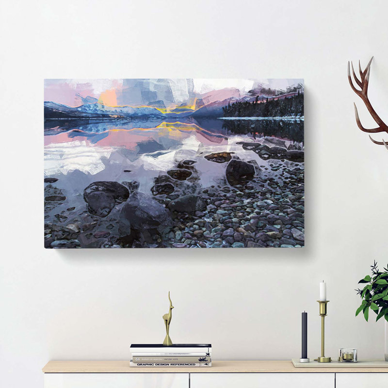 The Apgar Mountains In Montana In Abstract - Wrapped Canvas Painting, 40cm H x 60cm W x 3cm D