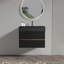 Meuble-lavabo 30 po avec lavabo en quartz noir mat Grace
