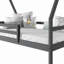A-frame Modern Twin Dark Grey House Bed With Dual Underbed Drawers