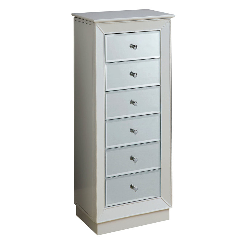 Armoire à bijoux blanche à 6 tiroirs