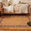 Tapis Laurel2 traditionnel surteint uni orange, vert et crème, lavable à la machine, antidérapant, à poils courts, pour l'intérieur et l'extérieur, adapté aux animaux domestiques, idéal pour le salon, la chambre, la salle à manger, l'entrée, le corridor ou le bureau.-1947514119