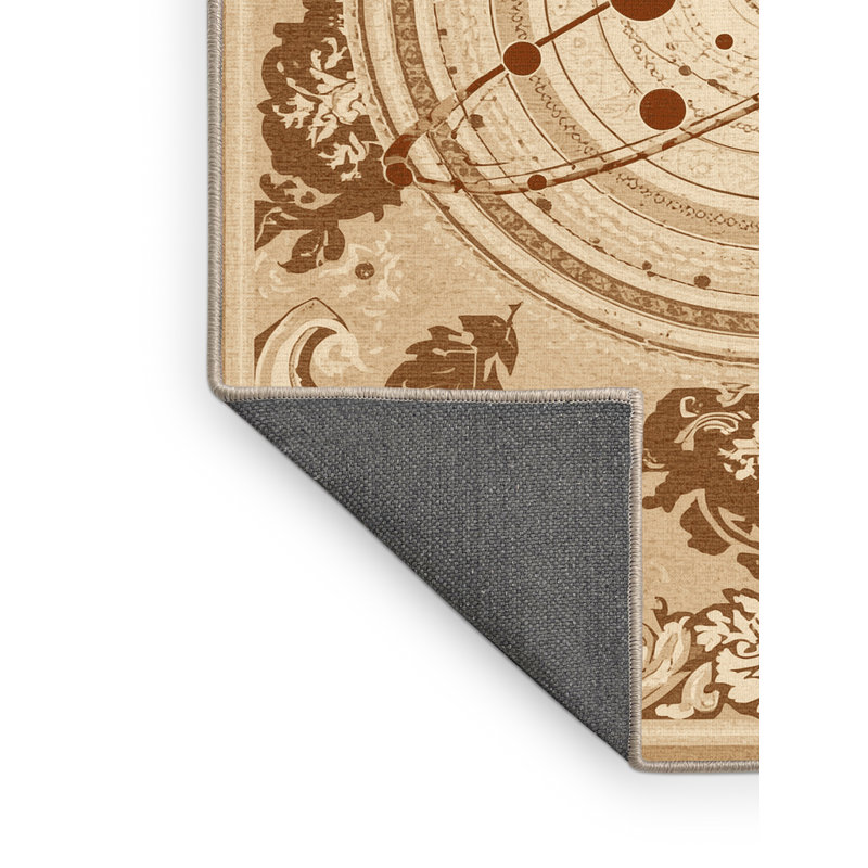 Tapis moelleux moelleux moelleux et classique en damas planificateur beige, 4 x 6