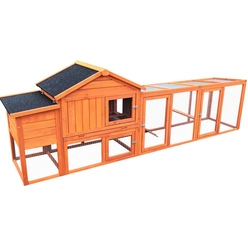 Cage à lapins extérieure avec aire de jeu spacieuse et grand nichoir