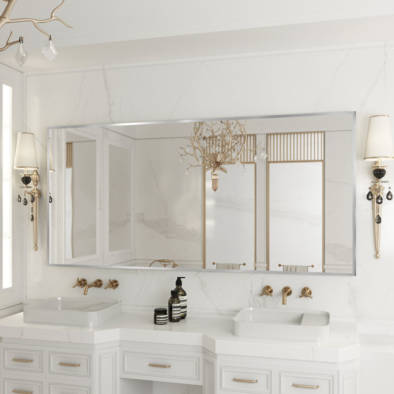 Miroir de salle de bain mural Sartori, 22 po x 30 po, Nickel brossé