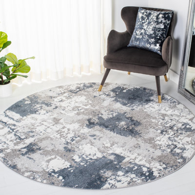 Hassen Power Loom Gray/Blue/White Rug