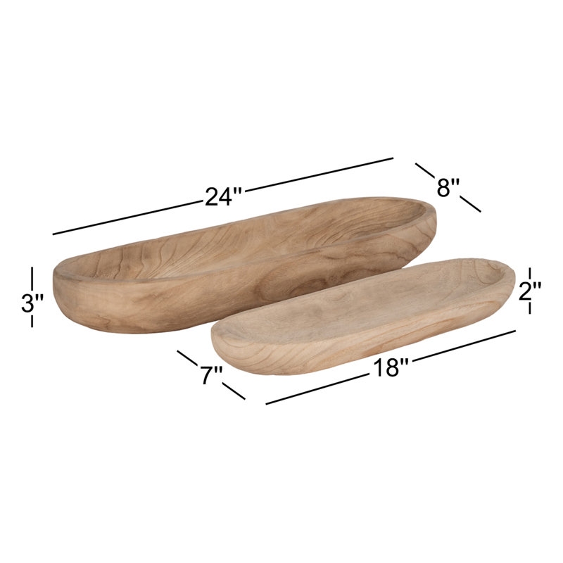 Coastal Decorative Wooden Plates, Brown