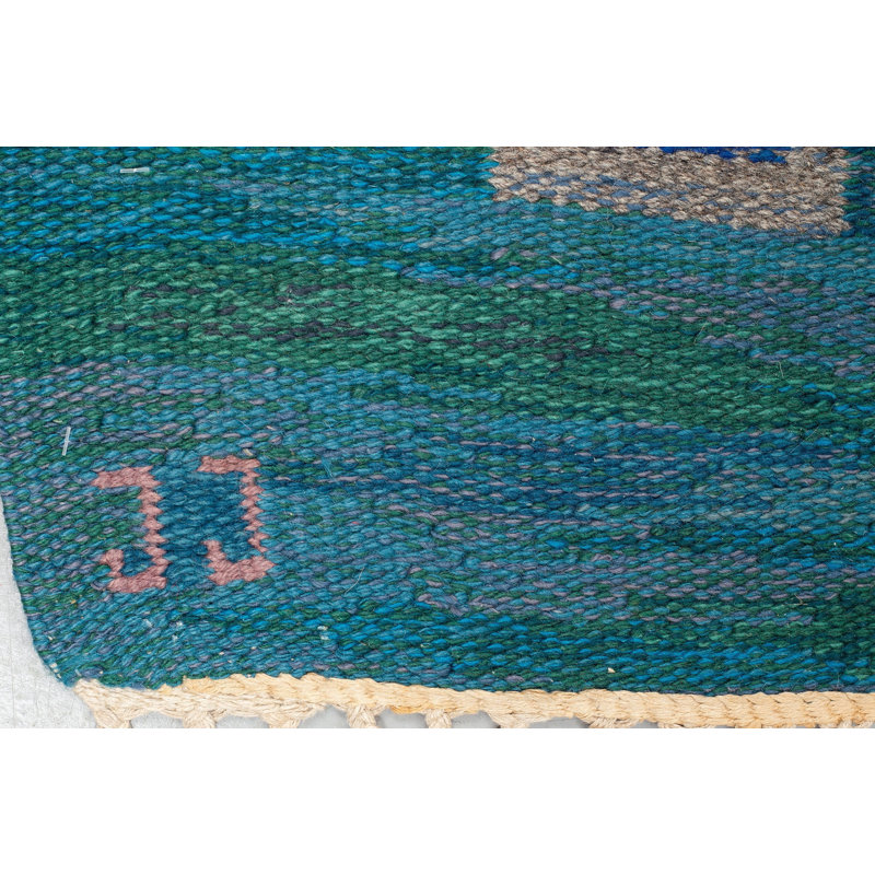 Tapis suédois Mid Century par Judith Johansson, 5 po x 7 po