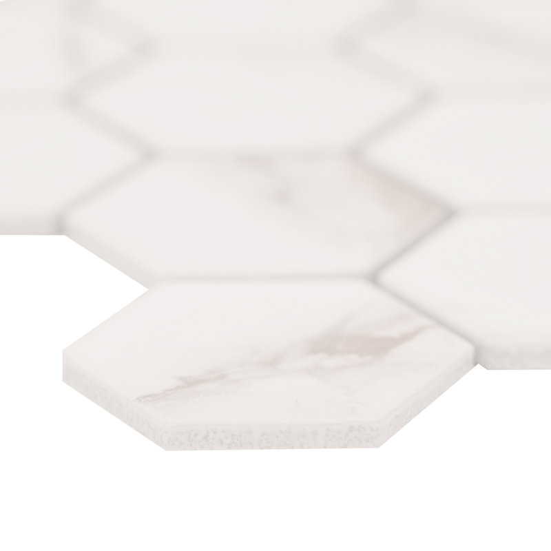 Beldale Hexagon 12 in. x 12 in. Matte Porcelain Mosaic Floor and Wall Tile, Gravelle