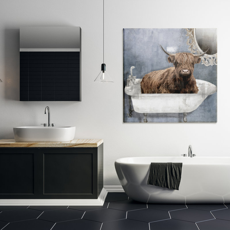 Toile Le Bain Bleu, par Sophie 6, H 36 po x l 36 po