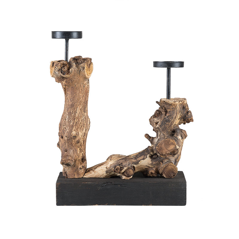 Wood Tabletop Candelabra