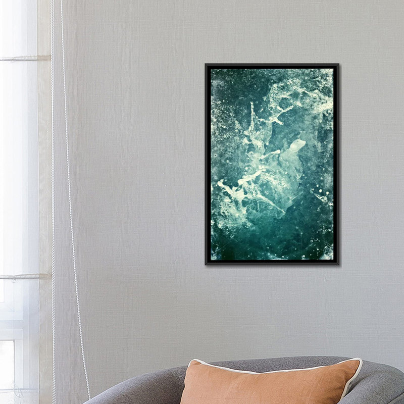 « water ii », reproduction d’art sur toile, H 26 po x l 18 po x P 1,5 po, Toile avec cadre noir, Pas de tapis