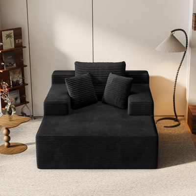 Fauteuils inclinables spacieux en velours côtelé, salon moderne à assise profonde pour la chambre à coucher