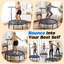 Trampoline de forme physique pliable de 48 po avec guidon réglable, rebond à l'élastique silencieux, capacité de 330 lb pour l'entraînement cardio, la gymnastique à la maison et l'exercice à l'intérieur