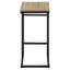 Table de bout moderne pour le bureau - Taupe foncé, construction en métal noir