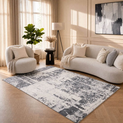 Elaris Collection Rectangle Abstract Area Rug