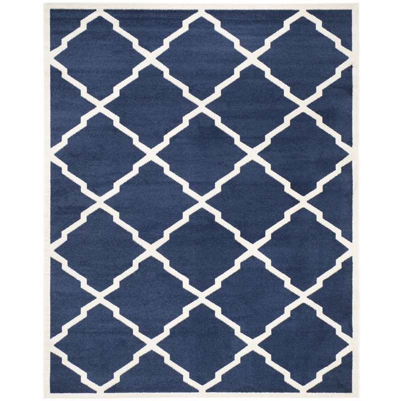 Tapis bleu marine / beige Ammundsen, Rectangle 10 pi x 14 pi