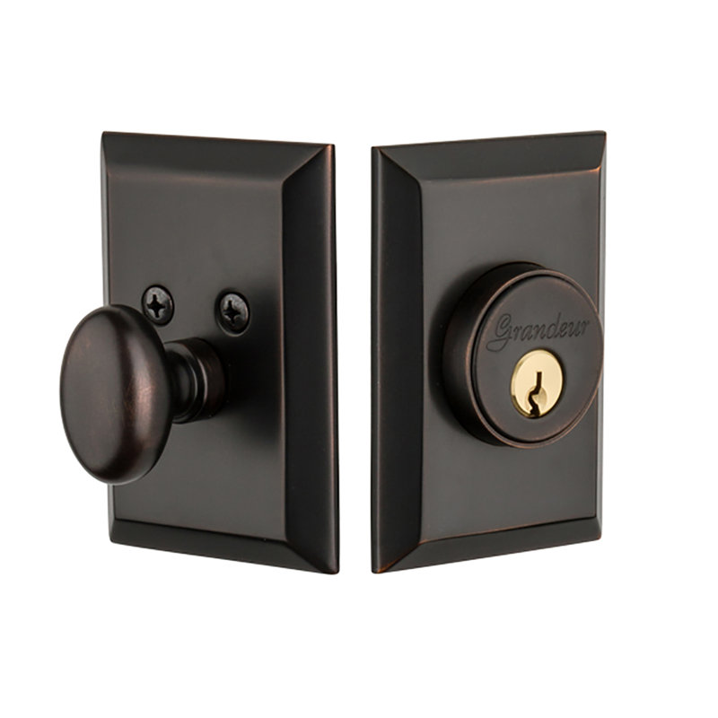 Fifth Avenue Single Cylinder Deadbolt, Timeless Bronze, 2.75"