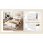 Cadre de lit double moderne avec lit gigogne simple et 2 tiroirs blanc brillant avec couleur chêne clair-255078690