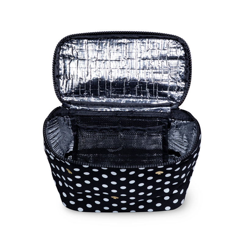 Lunch Tote, Polka Dots (Black/White)