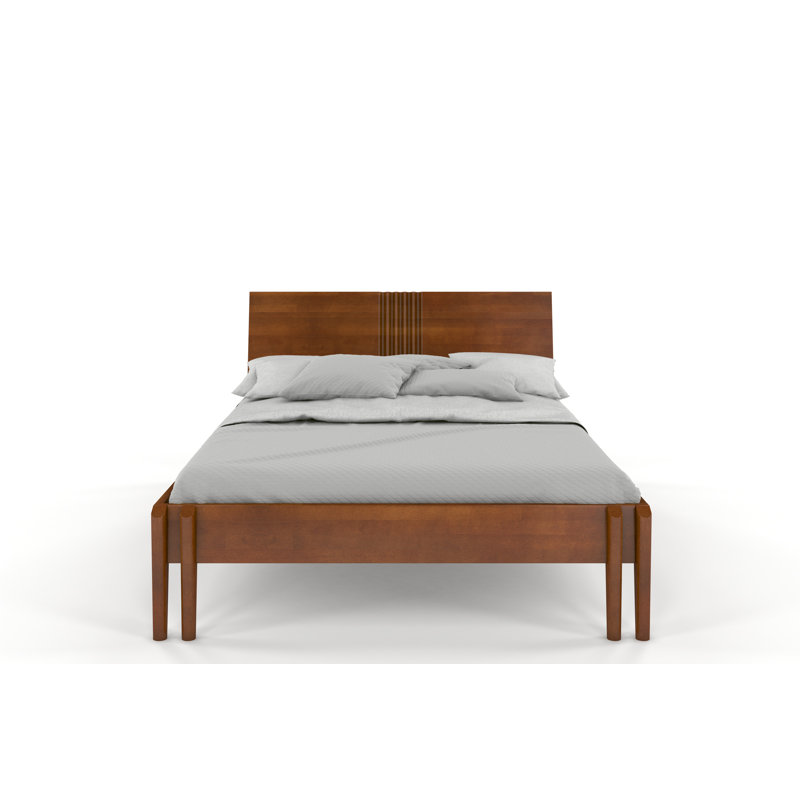 Solid Wood Bed, European Kingsize (160 x 200cm), Walnut