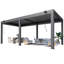 Pergola à persiennes 20 x 10 pi avec écrans rétractables, pavillon de jardin extérieur en aluminium avec toit imperméable réglable pour patio, terrasse et spa, gris foncé-87140726-131508061-131675113