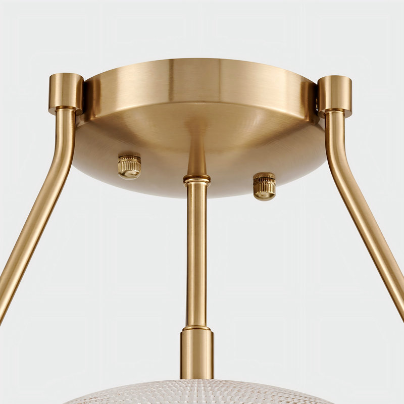 Plafonnier semi-encastré 3 lumières, Gold