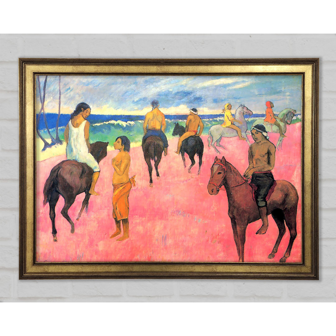 Riding On The Beach von Gauguin - Einzelne Bilderrahmen Kunstdrucke