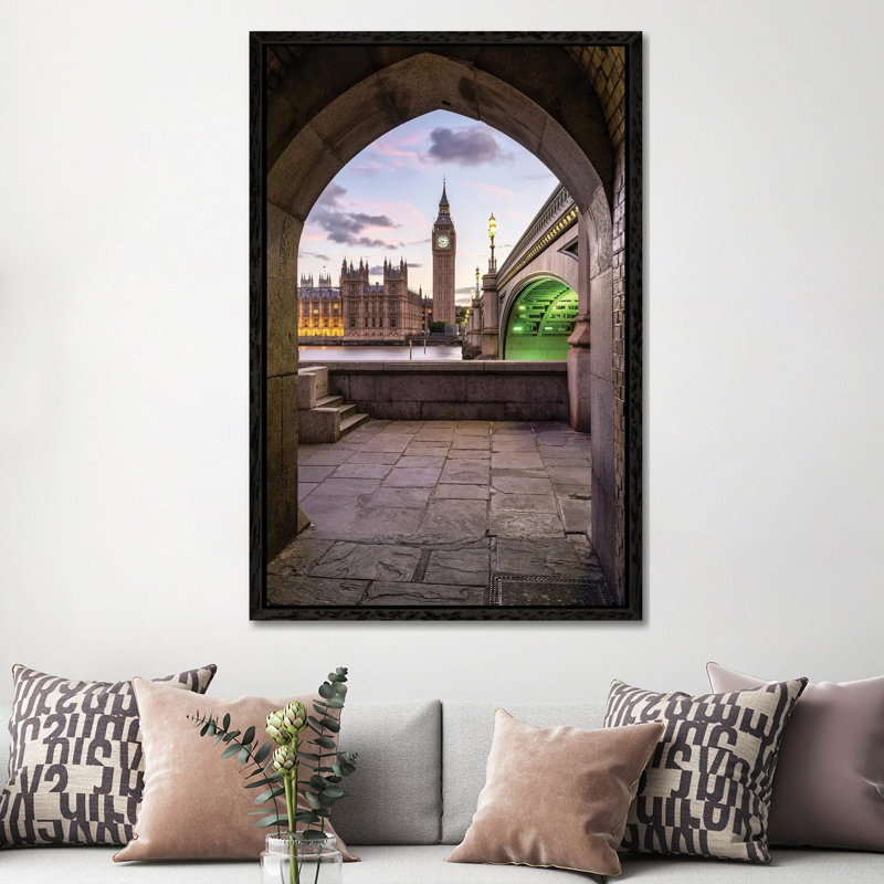 Big Ben And Westminster Bridge At Sunset, London, Great Britain 1 Piece Wall Art on Canvas, 152.5 cm H x 101.5 cm W
