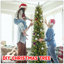 Arbre de Noël crayon avec 150 lumières DEL blanc chaud - Arbre en PVC mince avec 358 pointes, conception compacte, support en métal stable, facile à assembler-502895853-502895852