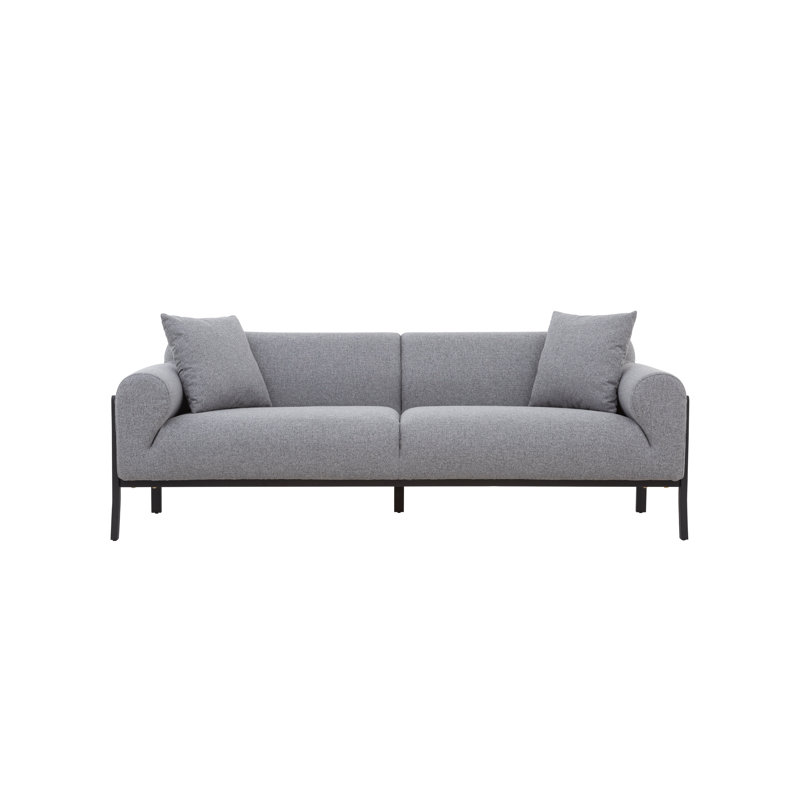 Aiona 201Cm Round Arm Standard Sofa, Grey
