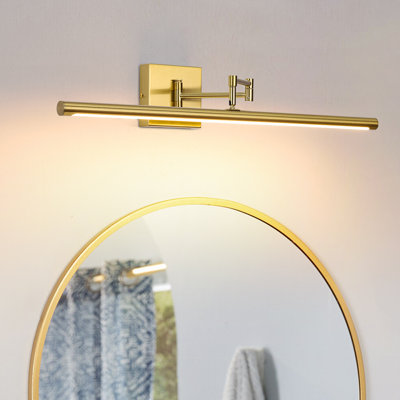 28'' Linear Dimmable Led Vanity Light With Articulated Adjustable Swing Arm