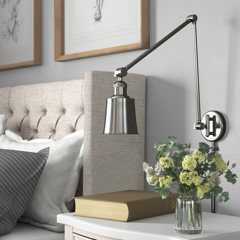 Lavender Hill Swing Arm Sconce, Brushed Satin Nickel