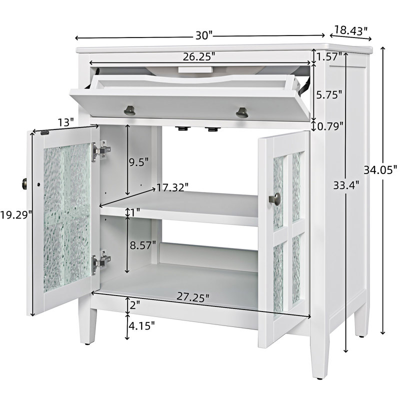 Bathroom Vanity With Ceramic Sink, White