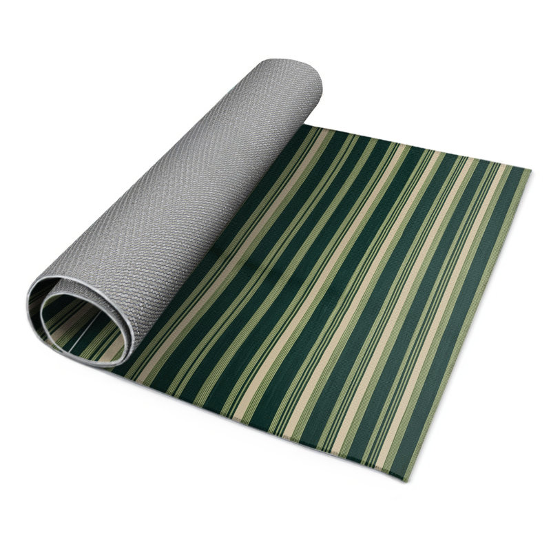 Tapis intérieur / extérieur vert HorizontalStripes, Rectangle 4pi x 6 pi