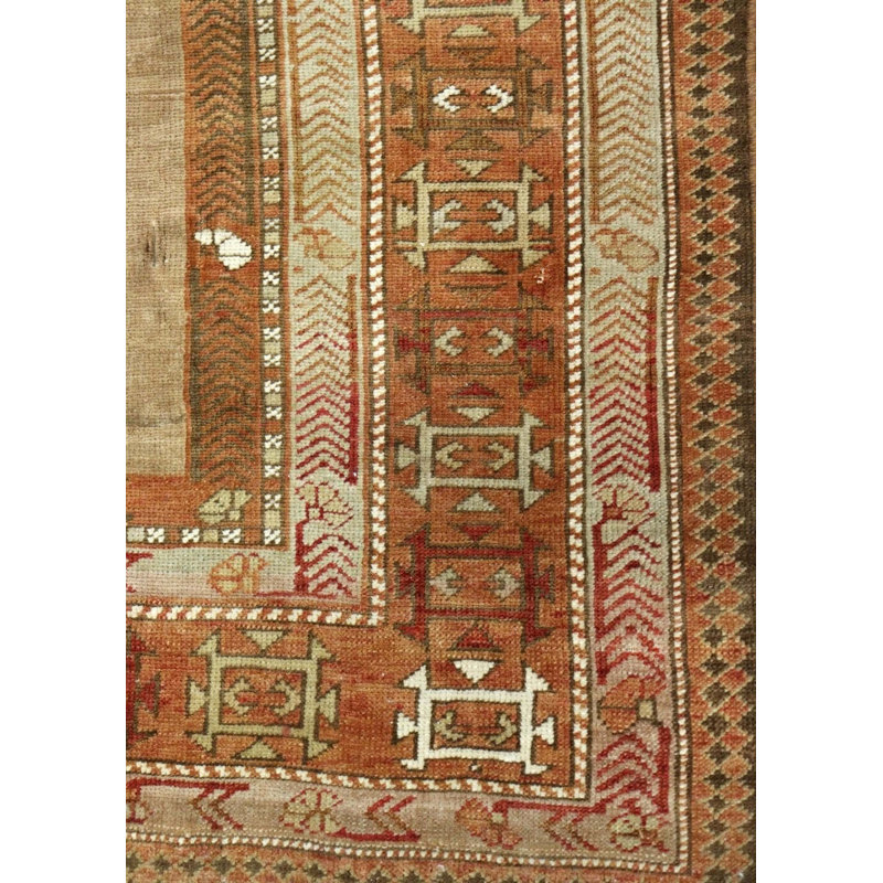 Tapis unique orange / ardoise / rouge 4 pi 7 po x 8 pi 3 po Chi Chi Chi