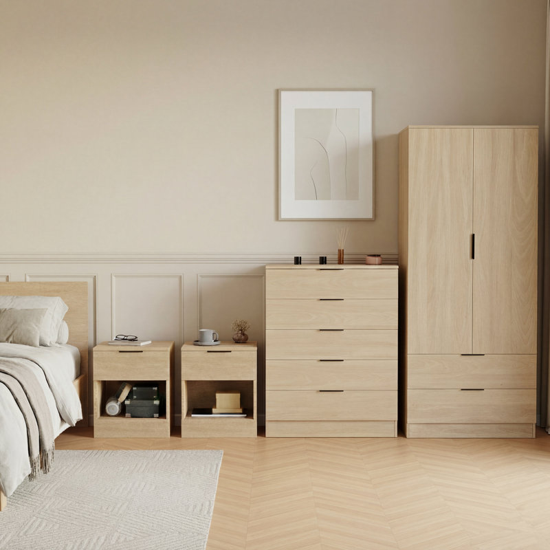 4 Piece Bedroom Set, Pine