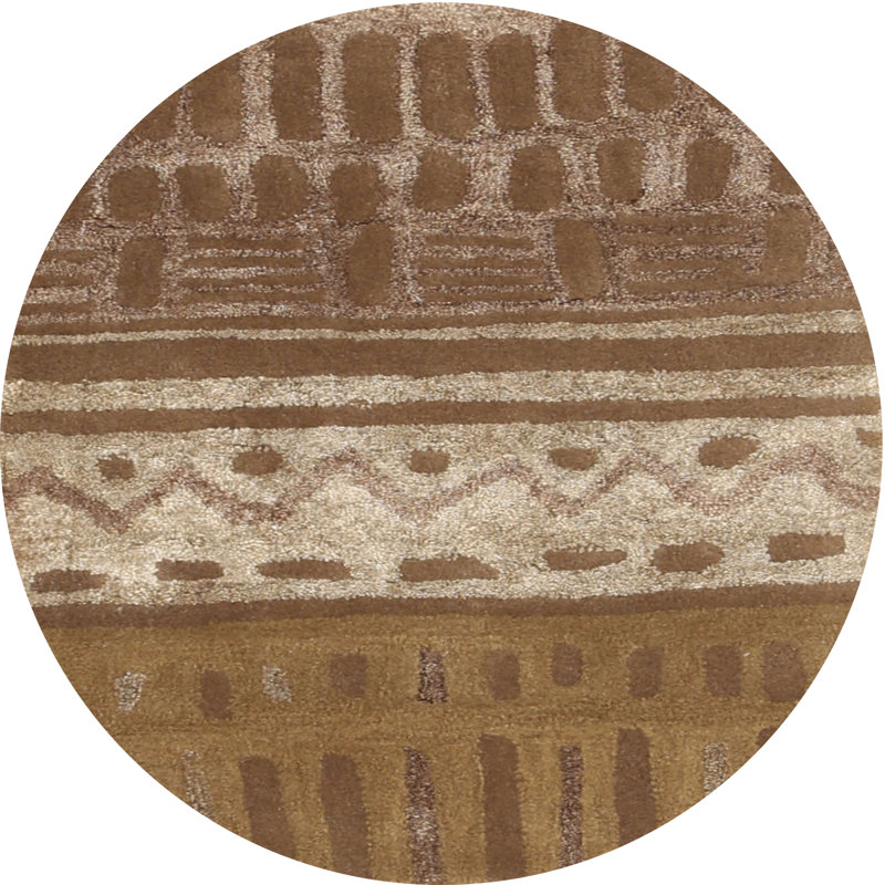 Tapis abstrait brun, Rond 4 pi