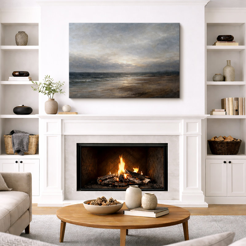 Moody Coastal Shoreline, H 24 po x l 36 po x P 1,5 po, Toile tendue