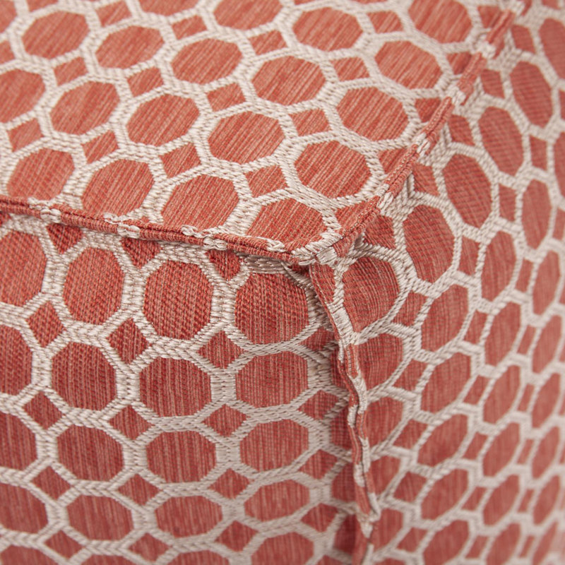 Pouf carré Pyth corail, Orange