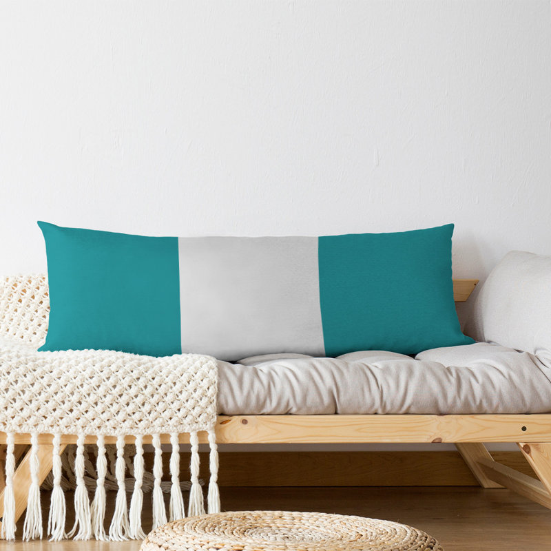 Polyester Medium Pillow, Aqua and White, Miami Football