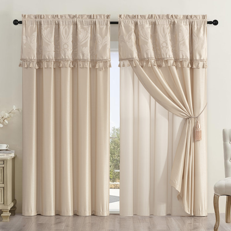 Royale Room Darkening Curtain Pair, Champagne