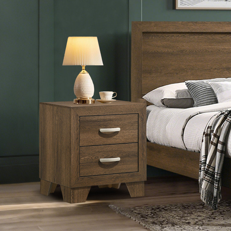 Table de chevet à 2 tiroirs pour chambre Miquell