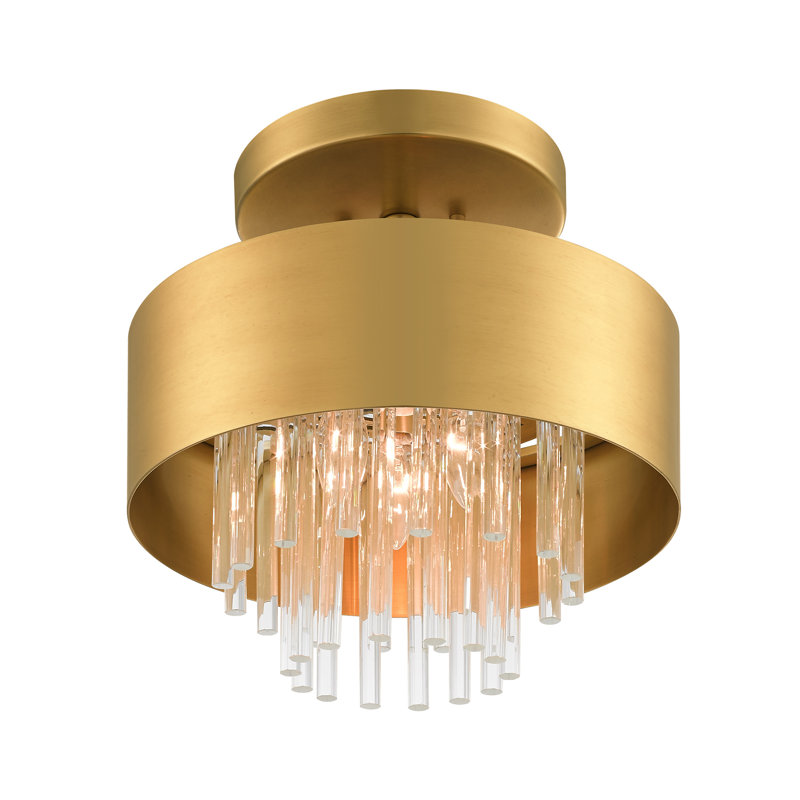 Semi Flush Mount, Natural Brass