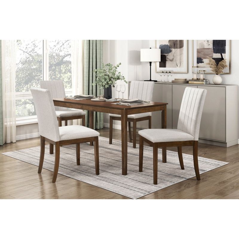 Ensemble de table de salle à manger 5 pièces Contemporary Brown Finish Brown