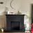 Black Manufactured Wood Freestanding Fireplace