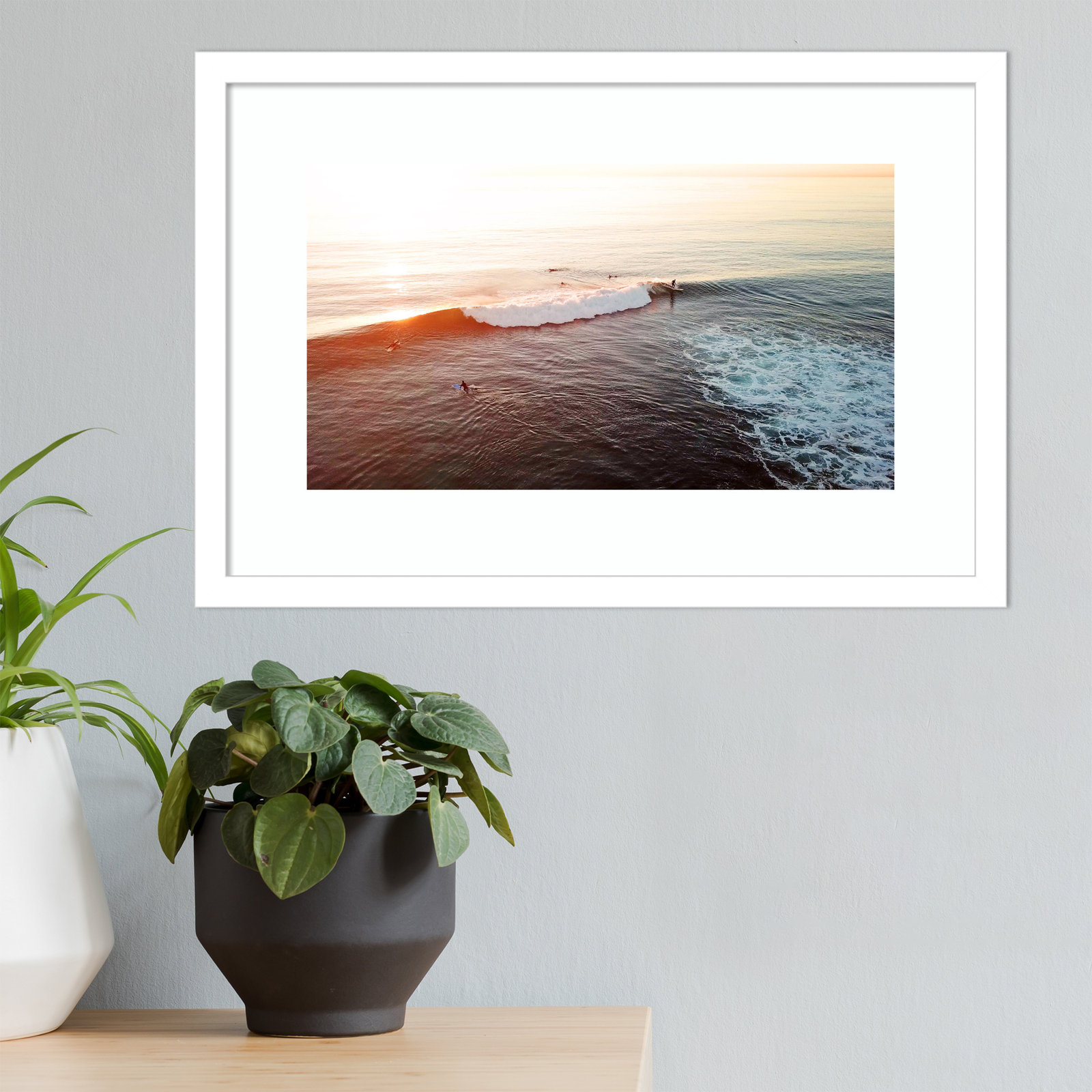 La Jolla 1 by Rachel Dowd, White Framed, 16.38" H x 25.38" W x 0.875" D
