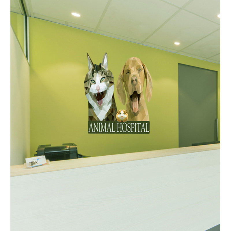 Adhésif décoratif animaux d’hôpital, H 22 po x l 24 po