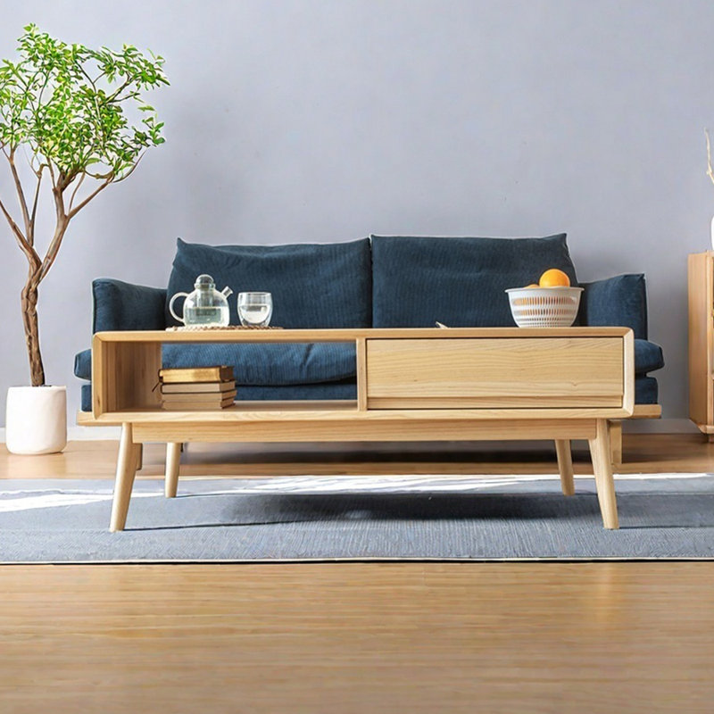 Simple modern solid wood coffee table