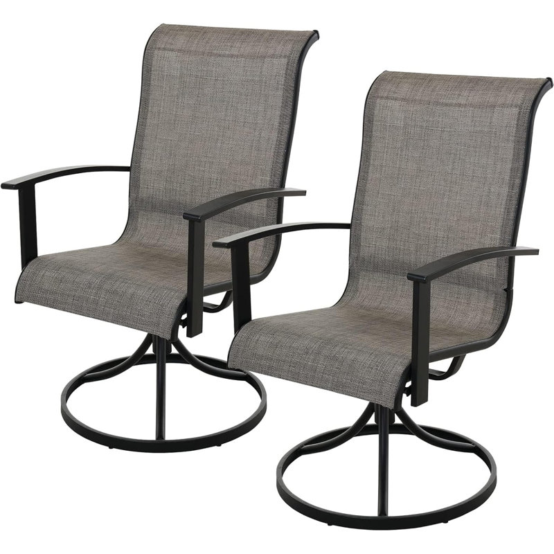 Ensemble de 2 tabourets de bar pivotants d'extérieur à hauteur de comptoir olilawn