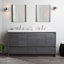 Meuble-lavabo double 60,5 po avec plateau en marbre de culture 60,5 po-2053789983